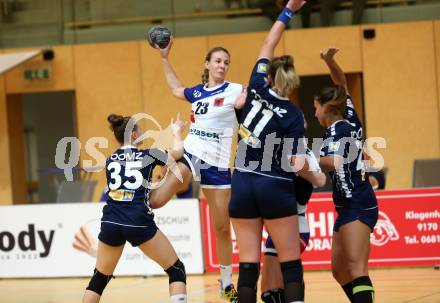 Handball. Bundesliga. Frauen.  	SC witasek Ferlach/Feldkirchen gegen roomz JAGS WV. Prevendar Dorotea   (Ferlach), Prokop Marie,  Kaiser Viktoria  (roomz JAGS WV). Ferlach, 25.9.2021.
Foto: Kuess
---
pressefotos, pressefotografie, kuess, qs, qspictures, sport, bild, bilder, bilddatenbank