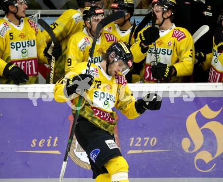 EBEL. Eishockey Bundesliga. KAC gegen	spusu Vienna Capitals. Torjubel Nicolai Meyer   (Vienna Capitals). Klagenfurt, am 1.10.2021.
Foto: Kuess
www.qspictures.net

---
pressefotos, pressefotografie, kuess, qs, qspictures, sport, bild, bilder, bilddatenbank