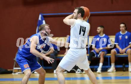 Basketball Austria Cup 2020/2021.  Woerthersee Piraten gegen BBU Salzburg. Maximilian Kunovjanek (Piraten), Luka Milovac (BBU Salzburg). Klagenfurt, am 2.10.2021.
Foto: Kuess
www.qspictures.net

---
pressefotos, pressefotografie, kuess, qs, qspictures, sport, bild, bilder, bilddatenbank