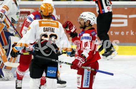 EBEL. Eishockey Bundesliga. KAC gegen	Black Wings Linz. Torjubel Thomas Koch (KAC). Klagenfurt, am 8.10.2021.
Foto: Kuess
www.qspictures.net

---
pressefotos, pressefotografie, kuess, qs, qspictures, sport, bild, bilder, bilddatenbank