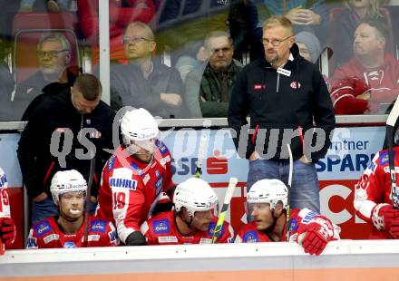 EBEL. Eishockey Bundesliga. KAC gegen	Black Wings Linz. Trainer Petri Matikainen (KAC). Klagenfurt, am 8.10.2021.
Foto: Kuess
www.qspictures.net

---
pressefotos, pressefotografie, kuess, qs, qspictures, sport, bild, bilder, bilddatenbank