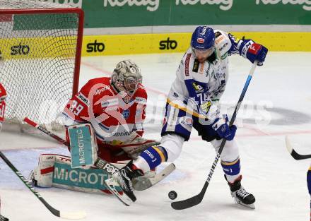 EBEL. Eishockey Bundesliga. VSV gegen HCB Suedtirol Alperia. Kevin Moderer,  (VSV), Kevin Boyle   (Bozen). Villach, am 10.10.2021.
Foto: Kuess
www.qspictures.net
---
pressefotos, pressefotografie, kuess, qs, qspictures, sport, bild, bilder, bilddatenbank