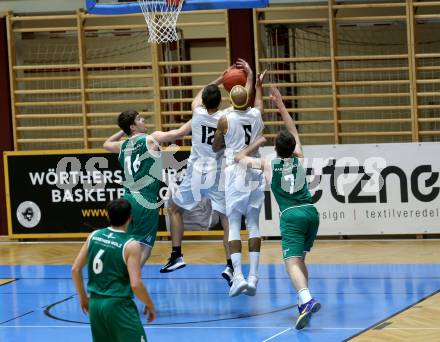 Basketball Zweite Liga 2021/2022. Grunddurchgang 1. Runde.  Woerthersee Piraten gegen Future Team Steiermark. Jan-Arne Apschner, Shawn Ray (Piraten), Maximilian Seher ,  Miro Zapf (Steiermark). Klagenfurt, am 10.10.2021.
Foto: Kuess
www.qspictures.net

---
pressefotos, pressefotografie, kuess, qs, qspictures, sport, bild, bilder, bilddatenbank