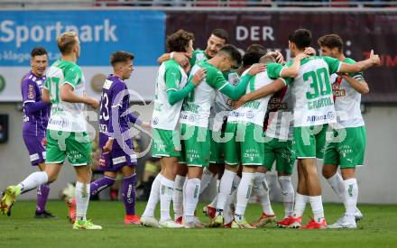 Fussball. Bundesliga. SK Austria Klagenfurt gegen  SK Rapid.  Torjubel Taxiarchis Fountas, (SK Rapid). Klagenfurt, am 16.10.2021.
Foto: Kuess
www.qspictures.net
---
pressefotos, pressefotografie, kuess, qs, qspictures, sport, bild, bilder, bilddatenbank