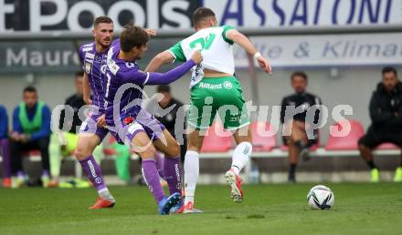 Fussball. Bundesliga. SK Austria Klagenfurt gegen  SK Rapid. Thorsten Mahrer,  (Klagenfurt), Ercan Kara  (SK Rapid). Klagenfurt, am 16.10.2021.
Foto: Kuess
www.qspictures.net
---
pressefotos, pressefotografie, kuess, qs, qspictures, sport, bild, bilder, bilddatenbank