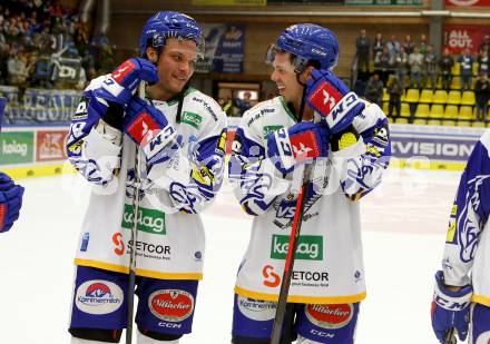 EBEL. Eishockey Bundesliga. VSV gegen Moser Medical Graz99ers. Derek Joslin, Scott Kosmachuk  (VSV). Villach, am 17.10.2021.
Foto: Kuess
www.qspictures.net
---
pressefotos, pressefotografie, kuess, qs, qspictures, sport, bild, bilder, bilddatenbank