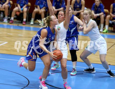 Basketball Damen Superliga 2021/2022. Grunddurchgang 3. Runde.  KOS Celovec Damen gegen DBB LZ OOE. Patricia Pauer  (KOS), Sonja Andjelkovic  (DBB LZ OOE). Klagenfurt, am 16.10.2021.
Foto: Kuess
www.qspictures.net
---
pressefotos, pressefotografie, kuess, qs, qspictures, sport, bild, bilder, bilddatenbank