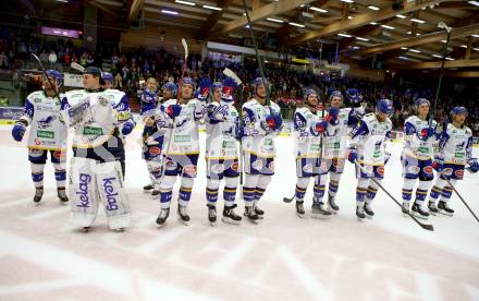 EBEL. Eishockey Bundesliga. VSV gegen Moser Medical Graz99ers.  Jubel (VSV). Villach, am 17.10.2021.
Foto: Kuess
www.qspictures.net
---
pressefotos, pressefotografie, kuess, qs, qspictures, sport, bild, bilder, bilddatenbank