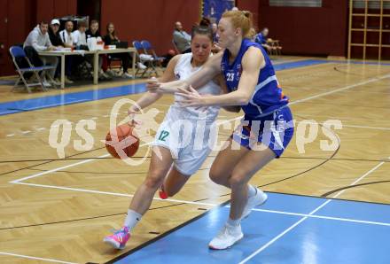 Basketball Damen Superliga 2021/2022. Grunddurchgang 3. Runde.  KOS Celovec Damen gegen DBB LZ OOE.  Patricia Pauer (KOS), Janell Douvier  (DBB LZ OOE). Klagenfurt, am 16.10.2021.
Foto: Kuess
www.qspictures.net
---
pressefotos, pressefotografie, kuess, qs, qspictures, sport, bild, bilder, bilddatenbank