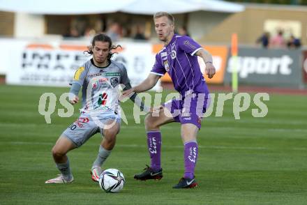 Fussball. Bundesliga. RZ Pellets WAC gegen SK Austria Klagenfurt. Matthaeus Taferner, (WAC), Christopher Cvetko  (Klagenfurt). Wolfsberg, am 23.10.2021.
Foto: Kuess
www.qspictures.net

---
pressefotos, pressefotografie, kuess, qs, qspictures, sport, bild, bilder, bilddatenbank