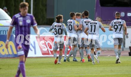 Fussball. Bundesliga. RZ Pellets WAC gegen SK Austria Klagenfurt. Torjubel Thorsten Roecher (WAC). Wolfsberg, am 23.10.2021.
Foto: Kuess
www.qspictures.net

---
pressefotos, pressefotografie, kuess, qs, qspictures, sport, bild, bilder, bilddatenbank