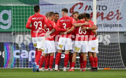 Fussball. Bundesliga. SK Austria Klagenfurt gegen  FC Flyeralarm Admira.   Torjubel (Admira). Klagenfurt, am 30.10.2021.
Foto: Kuess
www.qspictures.net
---
pressefotos, pressefotografie, kuess, qs, qspictures, sport, bild, bilder, bilddatenbank