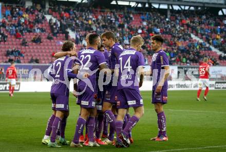 Fussball. Bundesliga. SK Austria Klagenfurt gegen  FC Flyeralarm Admira.   Torjubel  (Klagenfurt). Klagenfurt, am 30.10.2021.
Foto: Kuess
www.qspictures.net
---
pressefotos, pressefotografie, kuess, qs, qspictures, sport, bild, bilder, bilddatenbank