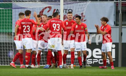 Fussball. Bundesliga. SK Austria Klagenfurt gegen  FC Flyeralarm Admira.   Torjubel (Admira). Klagenfurt, am 30.10.2021.
Foto: Kuess
www.qspictures.net
---
pressefotos, pressefotografie, kuess, qs, qspictures, sport, bild, bilder, bilddatenbank