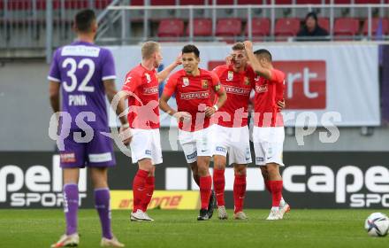 Fussball. Bundesliga. SK Austria Klagenfurt gegen  FC Flyeralarm Admira.   Torjubel (Admira). Klagenfurt, am 30.10.2021.
Foto: Kuess
www.qspictures.net
---
pressefotos, pressefotografie, kuess, qs, qspictures, sport, bild, bilder, bilddatenbank