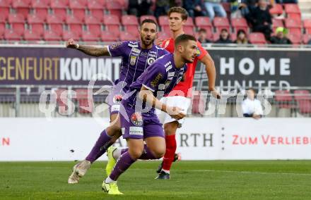 Fussball. Bundesliga. SK Austria Klagenfurt gegen  FC Flyeralarm Admira.   Torjubel Turgay Gemicibasi, Markus Pink (Klagenfurt). Klagenfurt, am 30.10.2021.
Foto: Kuess
www.qspictures.net
---
pressefotos, pressefotografie, kuess, qs, qspictures, sport, bild, bilder, bilddatenbank