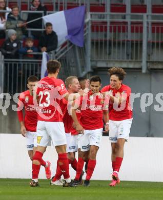 Fussball. Bundesliga. SK Austria Klagenfurt gegen  FC Flyeralarm Admira.   Torjubel (Admira). Klagenfurt, am 30.10.2021.
Foto: Kuess
www.qspictures.net
---
pressefotos, pressefotografie, kuess, qs, qspictures, sport, bild, bilder, bilddatenbank