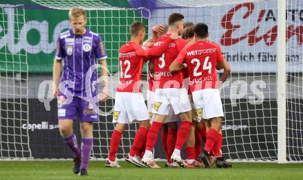 Fussball. Bundesliga. SK Austria Klagenfurt gegen  FC Flyeralarm Admira.   Torjubel (Admira). Klagenfurt, am 30.10.2021.
Foto: Kuess
www.qspictures.net
---
pressefotos, pressefotografie, kuess, qs, qspictures, sport, bild, bilder, bilddatenbank