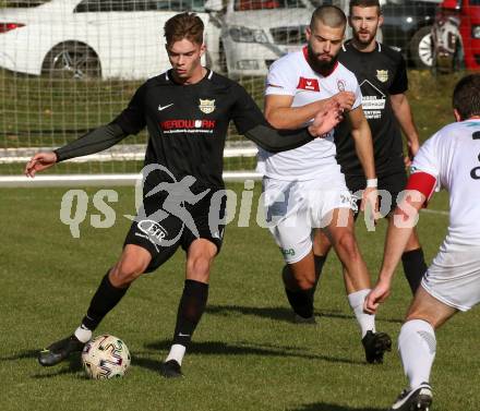 Fussball. Kaerntner Liga. Maria Saal gegen Koettmannsdorf.  Deniel Hadzic (Maria Saal), Nicolas Manuel Modritz  (Koettmannsdorf). Maria Saal, 30.10.2021.
Foto: Kuess
---
pressefotos, pressefotografie, kuess, qs, qspictures, sport, bild, bilder, bilddatenbank