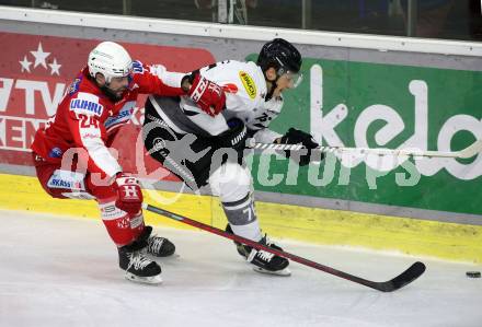 EBEL. Eishockey Bundesliga. KAC gegen Dornbirn Bulldogs.  Strong Steven (KAC), Antonitsch Sam  (Dornbirn). Klagenfurt, am 5.11.2021.
Foto: Kuess
www.qspictures.net

---
pressefotos, pressefotografie, kuess, qs, qspictures, sport, bild, bilder, bilddatenbank