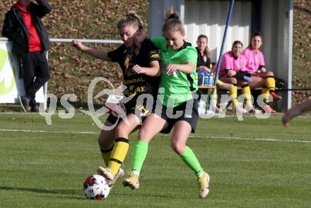 Fussball. 2. Frauenbundesliga. Carinthians LIWOdruck Hornets gegen FC Altera Porta.  Elena Ciccarelli (Carinthians),  Jasmin Pitsch (Altera Porta). Feistritz/Drau, 31.10.2021.
Foto: Kuess
---
pressefotos, pressefotografie, kuess, qs, qspictures, sport, bild, bilder, bilddatenbank