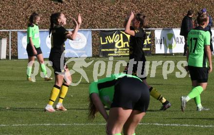 Fussball. 2. Frauenbundesliga. Carinthians LIWOdruck Hornets gegen FC Altera Porta. Torjubel 10, 15  (Carinthians). Feistritz/Drau, 31.10.2021.
Foto: Kuess
---
pressefotos, pressefotografie, kuess, qs, qspictures, sport, bild, bilder, bilddatenbank