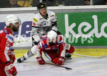 EBEL. Eishockey Bundesliga. KAC gegen Dornbirn Bulldogs. Strong Steven (KAC), Antonitsch Sam  (Dornbirn). Klagenfurt, am 5.11.2021.
Foto: Kuess
www.qspictures.net

---
pressefotos, pressefotografie, kuess, qs, qspictures, sport, bild, bilder, bilddatenbank