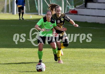 Fussball. 2. Frauenbundesliga. Carinthians LIWOdruck Hornets gegen FC Altera Porta. Selina Tamara Selinger  (Carinthians),  Marlies Tichy (Altera Porta). Feistritz/Drau, 31.10.2021.
Foto: Kuess
---
pressefotos, pressefotografie, kuess, qs, qspictures, sport, bild, bilder, bilddatenbank