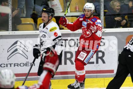 EBEL. Eishockey Bundesliga. KAC gegen Dornbirn Bulldogs. Torjubel Clemens Unterweger (KAC). Klagenfurt, am 5.11.2021.
Foto: Kuess
www.qspictures.net

---
pressefotos, pressefotografie, kuess, qs, qspictures, sport, bild, bilder, bilddatenbank