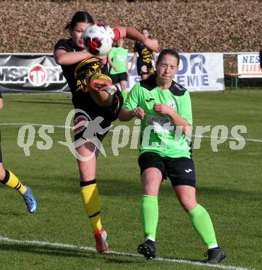 Fussball. 2. Frauenbundesliga. Carinthians LIWOdruck Hornets gegen FC Altera Porta.  Katharina Knaller  (Carinthians), Marlies Tichy  (Altera Porta). Feistritz/Drau, 31.10.2021.
Foto: Kuess
---
pressefotos, pressefotografie, kuess, qs, qspictures, sport, bild, bilder, bilddatenbank