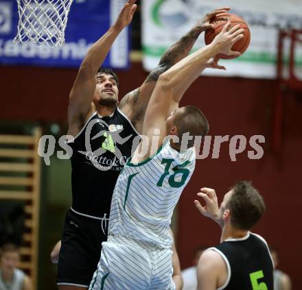 Basketball Zweite Liga 2021/2022. Grunddurchgang 5. Runde.  KOS Celovec gegen Basket Flames. Erik Groznik (KOS), Fabio Soehnel  (Basket Flames). Klagenfurt, am 6.11.2021.
Foto: Kuess
www.qspictures.net
---
pressefotos, pressefotografie, kuess, qs, qspictures, sport, bild, bilder, bilddatenbank