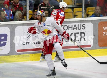 EBEL. Eishockey Bundesliga. KAC gegen  EC Red Bull Salzburg. Torjubel  Baltram Florian   (Salzburg). Klagenfurt, am 7.11.2021.
Foto: Kuess
www.qspictures.net

---
pressefotos, pressefotografie, kuess, qs, qspictures, sport, bild, bilder, bilddatenbank