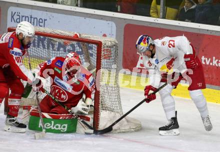 EBEL. Eishockey Bundesliga. KAC gegen  EC Red Bull Salzburg. Vallant Thomas, Dahm Sebastian (KAC),  Loney Ty (Salzburg). Klagenfurt, am 7.11.2021.
Foto: Kuess
www.qspictures.net

---
pressefotos, pressefotografie, kuess, qs, qspictures, sport, bild, bilder, bilddatenbank