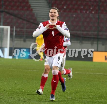 Fussball. FIFA. WM Qualifikationsspiel. European Qualifiers. Oesterreich gegen Israel.  Torjubel Marcel Sabitzer (Oesterreich). Klagenfurt, Woerthersee Stadion, 12.11.2021.
Foto: Kuess
---
pressefotos, pressefotografie, kuess, qs, qspictures, sport, bild, bilder, bilddatenbank