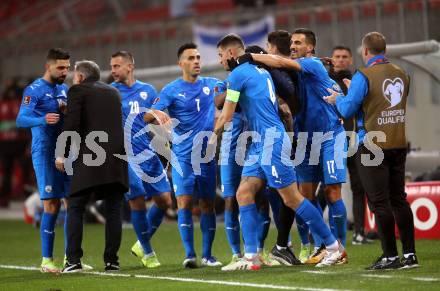 Fussball. FIFA. WM Qualifikationsspiel. European Qualifiers. Oesterreich gegen Israel.  Torjubel Nir Bitton  (Isarael). Klagenfurt, Woerthersee Stadion, 12.11.2021.
Foto: Kuess
---
pressefotos, pressefotografie, kuess, qs, qspictures, sport, bild, bilder, bilddatenbank