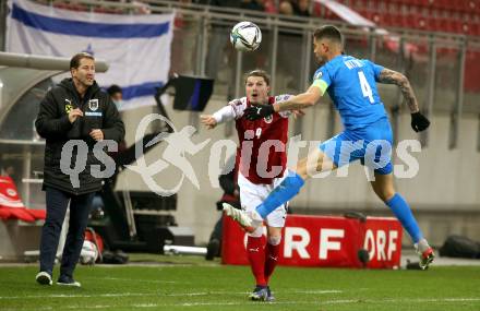 Fussball. FIFA. WM Qualifikationsspiel. European Qualifiers. Oesterreich gegen Israel.  Trainer Franco Foda, Marcel Sabitzer,  (Oesterreich), Nir Bitton  (Isarael). Klagenfurt, Woerthersee Stadion, 12.11.2021.
Foto: Kuess
www.qspictures.net
---
pressefotos, pressefotografie, kuess, qs, qspictures, sport, bild, bilder, bilddatenbank