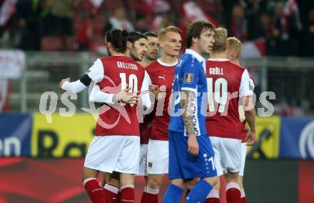 Fussball. FIFA. WM Qualifikationsspiel. European Qualifiers. Oesterreich gegen Moldawien. Torjubel Christopher Trimmel, Florian Grillitsch  (Oesterreich). Klagenfurt, Woerthersee Stadion, 15.11.2021.
Foto: Kuess
www.qspictures.net
---
pressefotos, pressefotografie, kuess, qs, qspictures, sport, bild, bilder, bilddatenbank