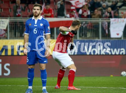 Fussball. FIFA. WM Qualifikationsspiel. European Qualifiers. Oesterreich gegen Moldawien.  Torjubel Marko Arnautovic (Oesterreich). Klagenfurt, Woerthersee Stadion, 15.11.2021.
Foto: Kuess
www.qspictures.net
---
pressefotos, pressefotografie, kuess, qs, qspictures, sport, bild, bilder, bilddatenbank