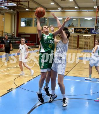 Basketball Damen Superliga 2021/2022. Grunddurchgang 5. Runde.  KOS Celovec Damen gegen UBI Graz.  Sasa Tomazic (KOS), Josefine Meyer (Graz). Klagenfurt, am 20.11.2021.
Foto: Kuess
www.qspictures.net
---
pressefotos, pressefotografie, kuess, qs, qspictures, sport, bild, bilder, bilddatenbank