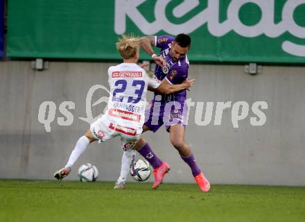 Fussball. Bundesliga. SK Austria Klagenfurt gegen  FK Austria Wien.   Markus Pink (Klagenfurt), Matthias Braunoeder (Wien). Klagenfurt, am 21.11.2021.
Foto: Kuess
www.qspictures.net
---
pressefotos, pressefotografie, kuess, qs, qspictures, sport, bild, bilder, bilddatenbank