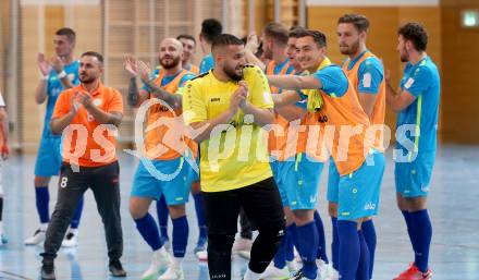 Futsal Meisterschaft (1.OEFL - B). Klagenfurt gegen Wiener Neustadt 1. FC Murexin Allstars.  Jubel Klagenfurt. Klagenfurt, 20.11.2021.
Foto: Kuess
www.qspictures.net
---
pressefotos, pressefotografie, kuess, qs, qspictures, sport, bild, bilder, bilddatenbank