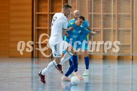 Futsal Meisterschaft (1.OEFL - B). Klagenfurt gegen Wiener Neustadt 1. FC Murexin Allstars. Maric Niko  (Klagenfurt), Lokovsek Matic  (Wr. Neustadt). Klagenfurt, 20.11.2021.
Foto: Kuess
www.qspictures.net
---
pressefotos, pressefotografie, kuess, qs, qspictures, sport, bild, bilder, bilddatenbank