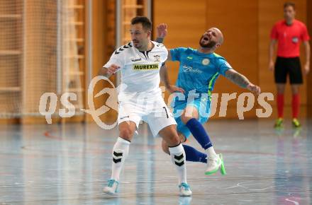 Futsal Meisterschaft (1.OEFL - B). Klagenfurt gegen Wiener Neustadt 1. FC Murexin Allstars. Djulic Said  (Klagenfurt),  Muharemovic Vahid (Wr. Neustadt). Klagenfurt, 20.11.2021.
Foto: Kuess
www.qspictures.net
---
pressefotos, pressefotografie, kuess, qs, qspictures, sport, bild, bilder, bilddatenbank