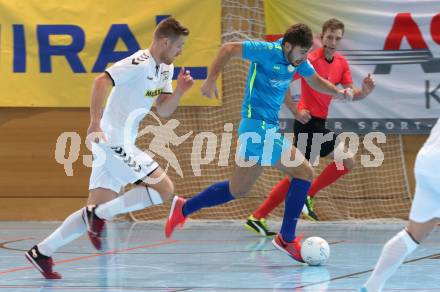 Futsal Meisterschaft (1.OEFL - B). Klagenfurt gegen Wiener Neustadt 1. FC Murexin Allstars.  Tadijanovic Davor (Klagenfurt), Lokovsek Matic  (Wr. Neustadt). Klagenfurt, 20.11.2021.
Foto: Kuess
www.qspictures.net
---
pressefotos, pressefotografie, kuess, qs, qspictures, sport, bild, bilder, bilddatenbank