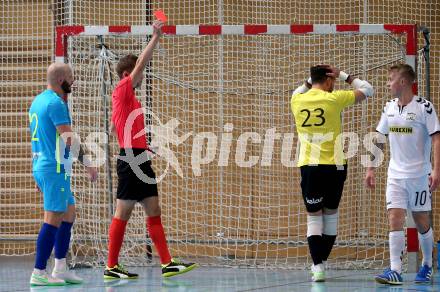 Futsal Meisterschaft (1.OEFL - B). Klagenfurt gegen Wiener Neustadt 1. FC Murexin Allstars. rote Karte fuer Kajkut Vladimir (Klagenfurt). Klagenfurt, 20.11.2021.
Foto: Kuess
www.qspictures.net
---
pressefotos, pressefotografie, kuess, qs, qspictures, sport, bild, bilder, bilddatenbank