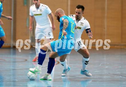 Futsal Meisterschaft (1.OEFL - B). Klagenfurt gegen Wiener Neustadt 1. FC Murexin Allstars. Djulic Said  (Klagenfurt), Muharemovic Vahid  (Wr. Neustadt). Klagenfurt, 20.11.2021.
Foto: Kuess
www.qspictures.net
---
pressefotos, pressefotografie, kuess, qs, qspictures, sport, bild, bilder, bilddatenbank