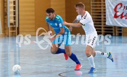 Futsal Meisterschaft (1.OEFL - B). Klagenfurt gegen Wiener Neustadt 1. FC Murexin Allstars. Tadijanovic Davor  (Klagenfurt), Skoric Irnes  (Wr. Neustadt). Klagenfurt, 20.11.2021.
Foto: Kuess
www.qspictures.net
---
pressefotos, pressefotografie, kuess, qs, qspictures, sport, bild, bilder, bilddatenbank