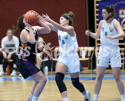 Basketball. Damen Basketball Austria Cup 2021/2022.  KOS Celovec Damen gegen Vienna United Post SV. Antonia Ronacher, Alina Seher  (KOS),  Sophia Keller (Vienna). Klagenfurt, am 27.11.2021.
www.qspictures.net
Foto: Kuess
www.qspictures.net
---
pressefotos, pressefotografie, kuess, qs, qspictures, sport, bild, bilder, bilddatenbank