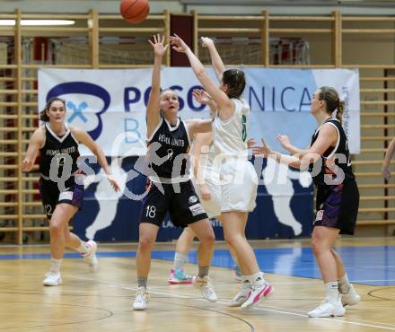 Basketball. Damen Basketball Austria Cup 2021/2022.  KOS Celovec Damen gegen Vienna United Post SV. Alina Seher  (KOS), Lena Eichler, Bettina Kunz  (Vienna). Klagenfurt, am 27.11.2021.
www.qspictures.net
Foto: Kuess
www.qspictures.net
---
pressefotos, pressefotografie, kuess, qs, qspictures, sport, bild, bilder, bilddatenbank