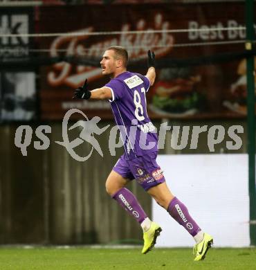 Fussball. Bundesliga. SK Austria Klagenfurt gegen  FC Red Bull Salzburg.   Torjubel Turgay Gemicibasi (Klagenfurt). Klagenfurt, am 27.11.2021.
Foto: Kuess
www.qspictures.net
---
pressefotos, pressefotografie, kuess, qs, qspictures, sport, bild, bilder, bilddatenbank